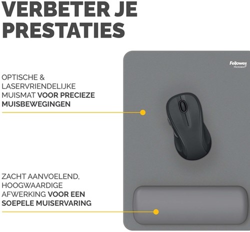 Muismat met polssteun Fellowes Breyta XL grijs 1 Stuk-3