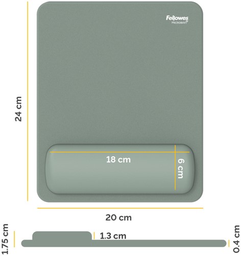 Muismat met polssteun Fellowes Breyta saliegroen 1 Stuk-2