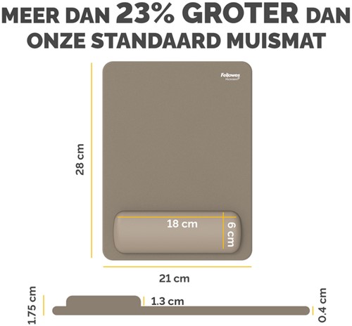Muismat met polssteun Fellowes Breyta XL zand 1 Stuk-2