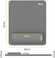 Muismat met polssteun Fellowes Breyta grijs 1 Stuk-2