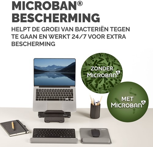 Muismat met polssteun Fellowes Breyta grijs 1 Stuk-2