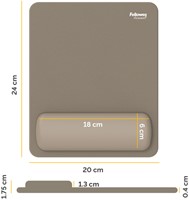 Muismat met polssteun Fellowes Breyta zand 1 Stuk-2