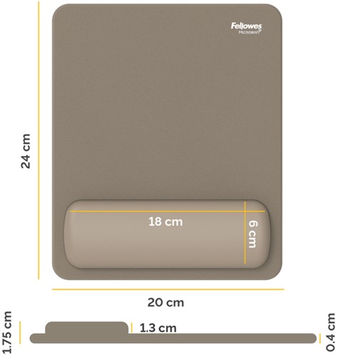 Muismat met polssteun Fellowes Breyta zand 1 Stuk-2