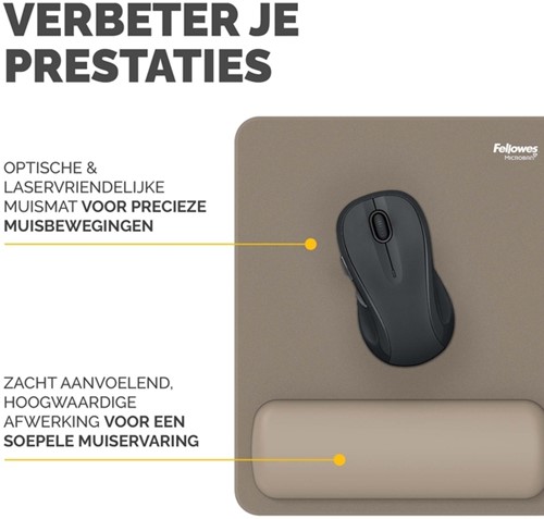 Muismat met polssteun Fellowes Breyta zand 1 Stuk-3
