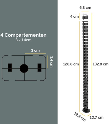 Kabelslang Fellowes zwart 1 Stuk-1