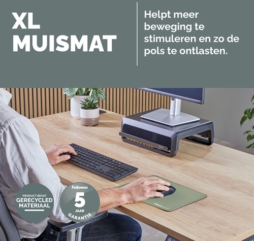 Muismat Fellowes Breyta XL saliegroen 1 Stuk-2
