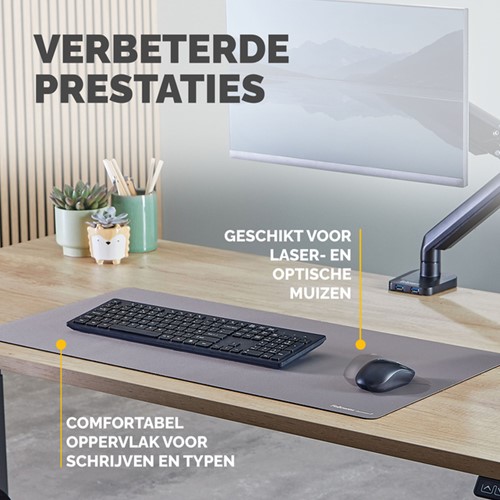 Bureau-onderlegger Fellowes Breyta grijs-3