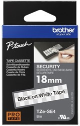 Labeltape Brother Ptouch TZeSE4 18mm wit 1 Stuk