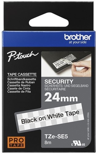 Labeltape Brother Ptouch TZeSE5 24mm wit 1 Stuk