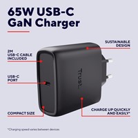 Oplader Trust Maxo 65W USB-C GaN zwart 1 Stuk-1