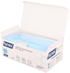 Mondmasker Hynex IIR 3-laags 50 stuks blauw 50 Stuk