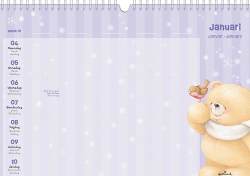 Familiekalender 2027 Forever Friends A4 internationaal-3