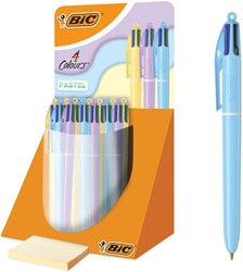 4-Kleuren balpen Bic pastel assorti display à 30 stuks