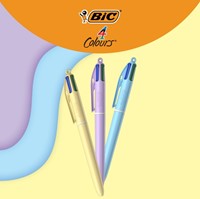4-Kleuren balpen Bic pastel assorti display à 30 stuks-2