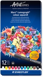 Aquarelpotlood Staedtler Mars Lumograph 12 kleuren 12 Stuk