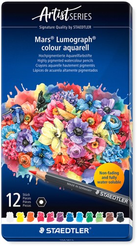 Aquarelpotlood Staedtler Mars Lumograph 12 kleuren 12 Stuk