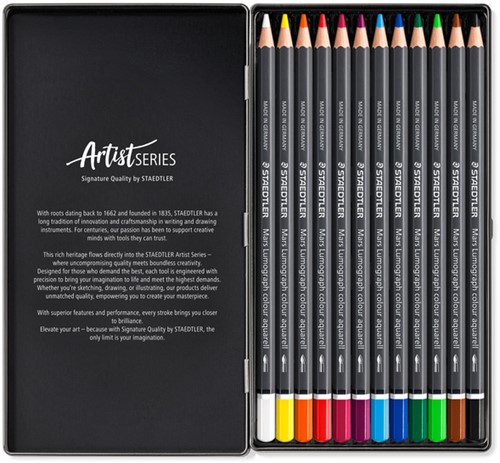 Aquarelpotlood Staedtler Mars Lumograph 12 kleuren 12 Stuk-2