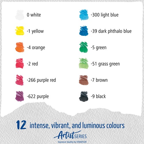 Aquarelpotlood Staedtler Mars Lumograph 12 kleuren 12 Stuk-2