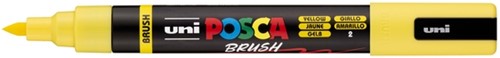 Paintmarker Uni POSCA PC-5BR brushpunt M geel 1 Stuk