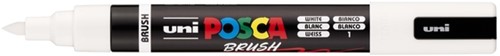 Paintmarker Uni POSCA PC-5BR brushpunt M wit 1 Stuk