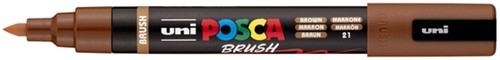 Paintmarker Uni POSCA PC-5BR brushpunt M bruin 1 Stuk