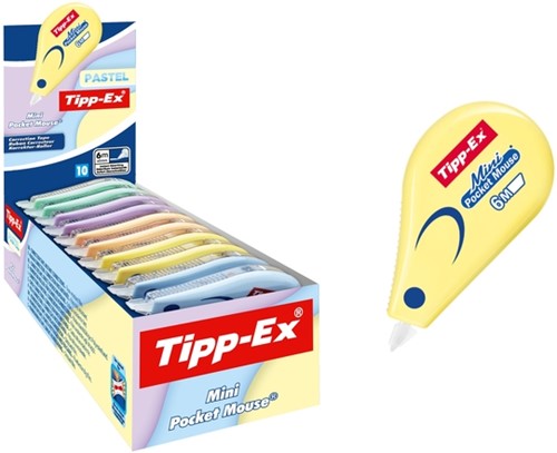 Correctietape Tipp-Ex mini pocket mouse 5mmx5m pastel assorti-2