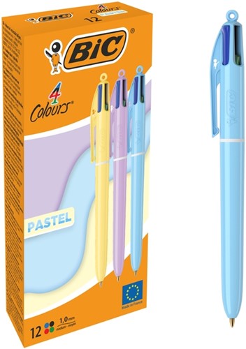 Balpen Bic 4-kleuren M pastel assorti 1 Stuk