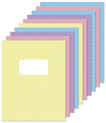 Schrift Kangaro A5 lijn 80 pagina's 60gr pastel assorti 10 stuks
