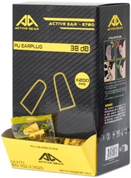 Oordoppen Active Gear 38 dB dispenserdoos à 200 paar geel