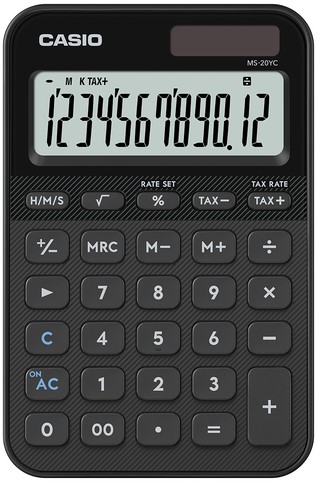 Rekenmachine Casio MS-20YC-BK zwart 1 Stuk