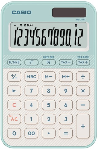 Rekenmachine Casio MS-20YC-LG groen 1 Stuk