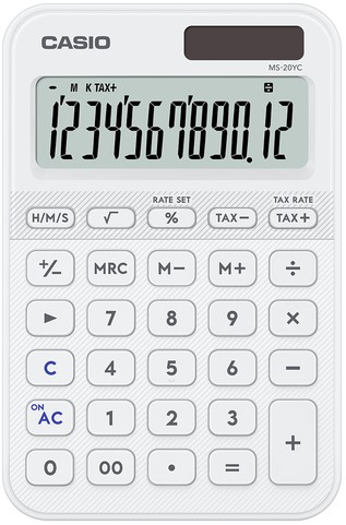 Rekenmachine Casio MS-20YC-WE wit 1 Stuk