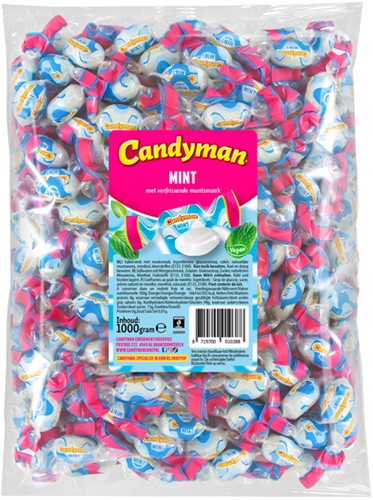 Zuurtje Candyman mintsmaak zak 1 kilogram 1000 Gram