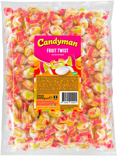 Zuurtje Candyman fruit twist zak 1 kilogram 1000 Gram