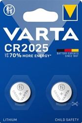 Batterij VARTA knoopcel 2x CR2025 lithium 2 Stuk