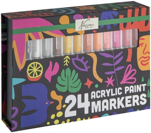 Acrylmarkers Nassau set à 24 kleuren 1 Doos