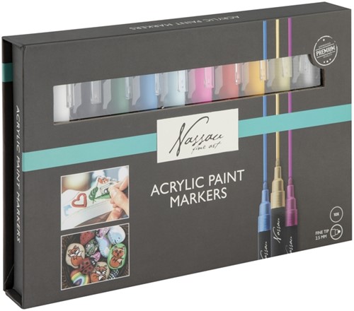 Acrylmarker Nassau set à 10 kleuren 1 Doos