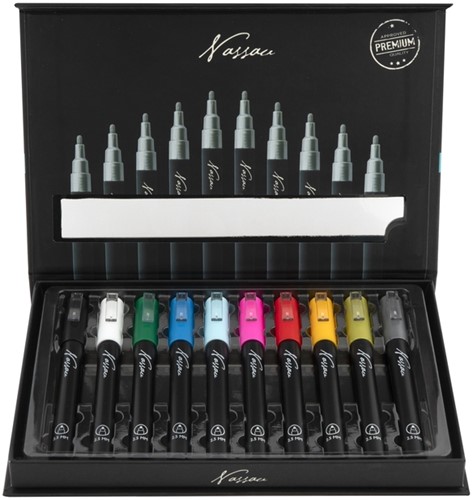 Acrylmarker Nassau set à 10 kleuren 1 Doos-2