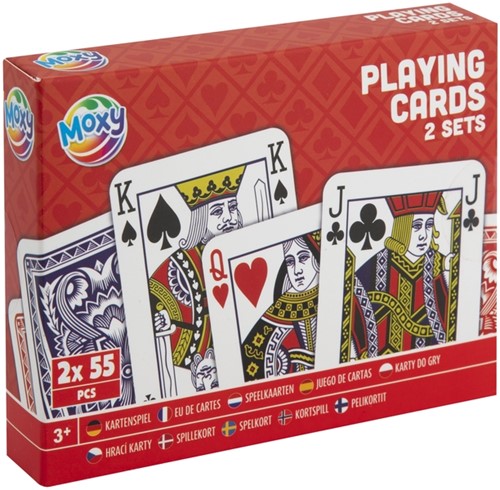 Speelkaarten Moxy doos à 2 sets met 55 kaarten