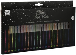 Gelpennen Craft ID glitter set à 24 kleuren 1 Doos
