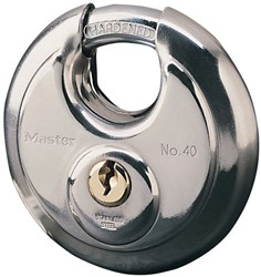 Hangslot MasterLock discus vrstkt beugel rvs 70mm 1 Stuk
