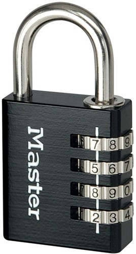 Hangslot MasterLock combi  alu + sleutel 40mm 1 Stuk