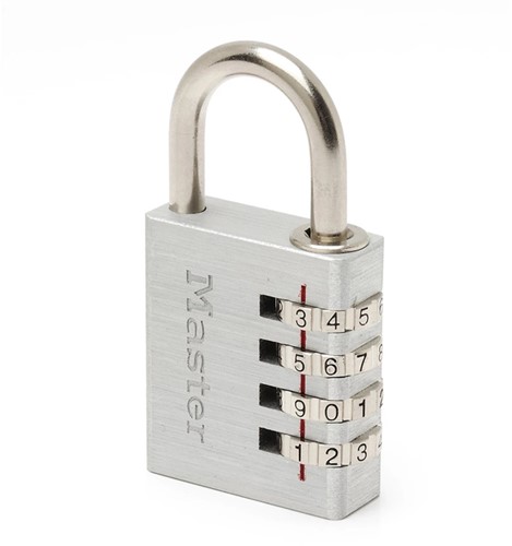Hangslot MasterLock combi aluminium 40mm 1 Stuk