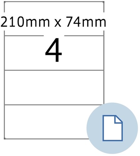 Etiket HERMA 8405 A4 EXPR 500 210x74 wit 2000st 500 Vel