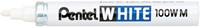 Viltstift Pentel 100W rond 2.2mm wit 1 Stuk