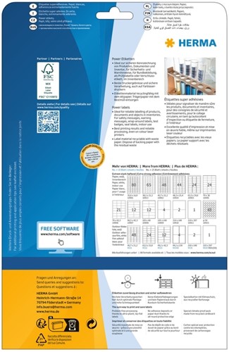 Etiket HERMA Power 10914 48.6x25.4mm wit 1100 stuks-2