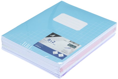 Schrift Kangaro A5 ruit 10mm 80 pagina's 60 gram assorti pastel pak à 10 stuks-3