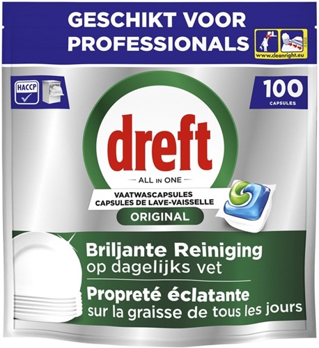 Vaatwastabletten Dreft All-in-1 Professional Regular 100 stuks
