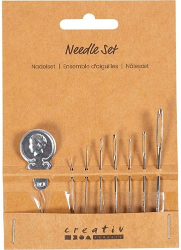 Naaldenset Creativ Company blister 8 delen zilver 1 Stuk