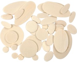 Mozaiekvormen Creativ Company rond en ovaal hout 600 Stuk